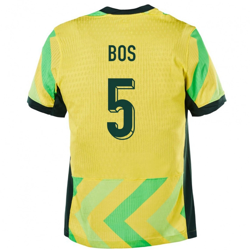 Danxen Kinderen Australië Jordan Bos #5 Goud Thuisshirt Thuistenue 24-26 T-Shirt