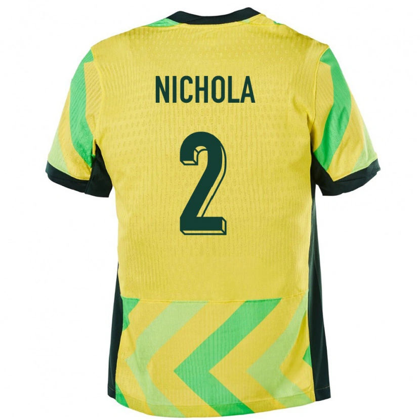 Danxen Kinderen Australië Malual Nichola #2 Goud Thuisshirt Thuistenue 24-26 T-Shirt