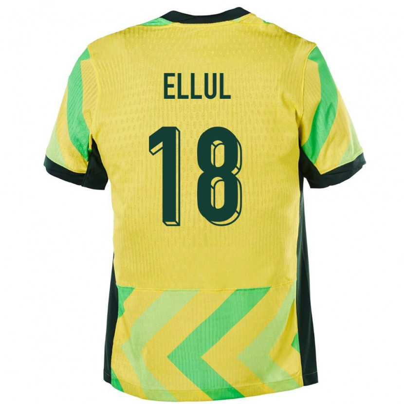 Danxen Kinderen Australië Noah Ellul #18 Goud Thuisshirt Thuistenue 24-26 T-Shirt