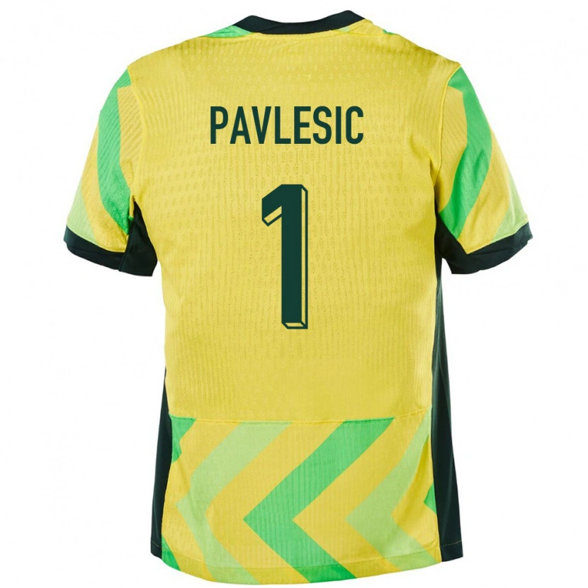 Danxen Kinderen Australië Adam Pavlesic #1 Goud Thuisshirt Thuistenue 24-26 T-Shirt
