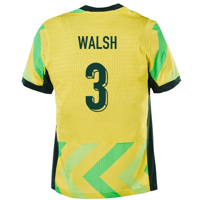 Danxen Kinderen Australië Daniel Walsh #3 Goud Thuisshirt Thuistenue 24-26 T-Shirt