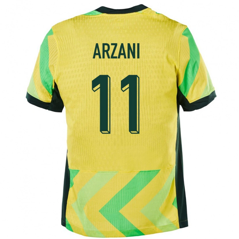 Danxen Kinderen Australië Daniel Arzani #11 Goud Thuisshirt Thuistenue 24-26 T-Shirt