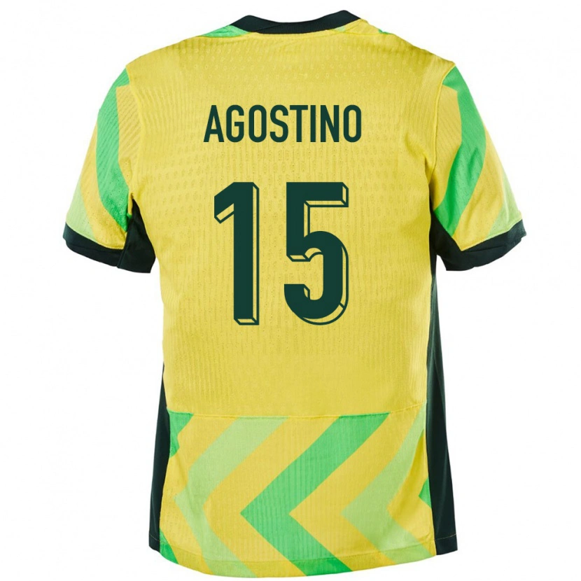 Danxen Kinderen Australië Nick D'agostino #15 Goud Thuisshirt Thuistenue 24-26 T-Shirt