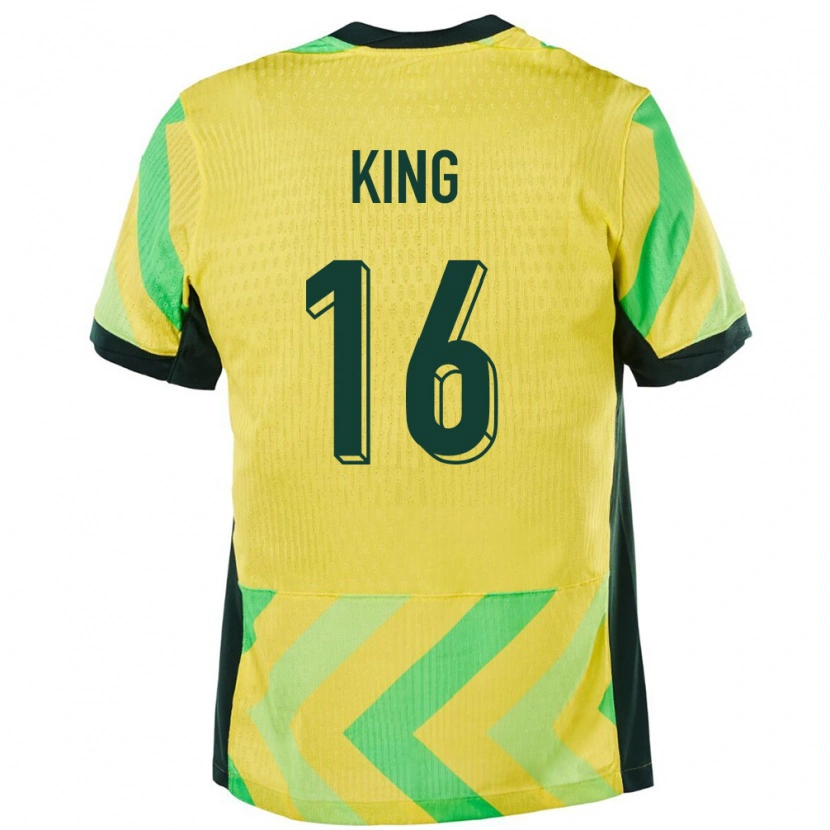 Danxen Kinderen Australië Joel King #16 Goud Thuisshirt Thuistenue 24-26 T-Shirt