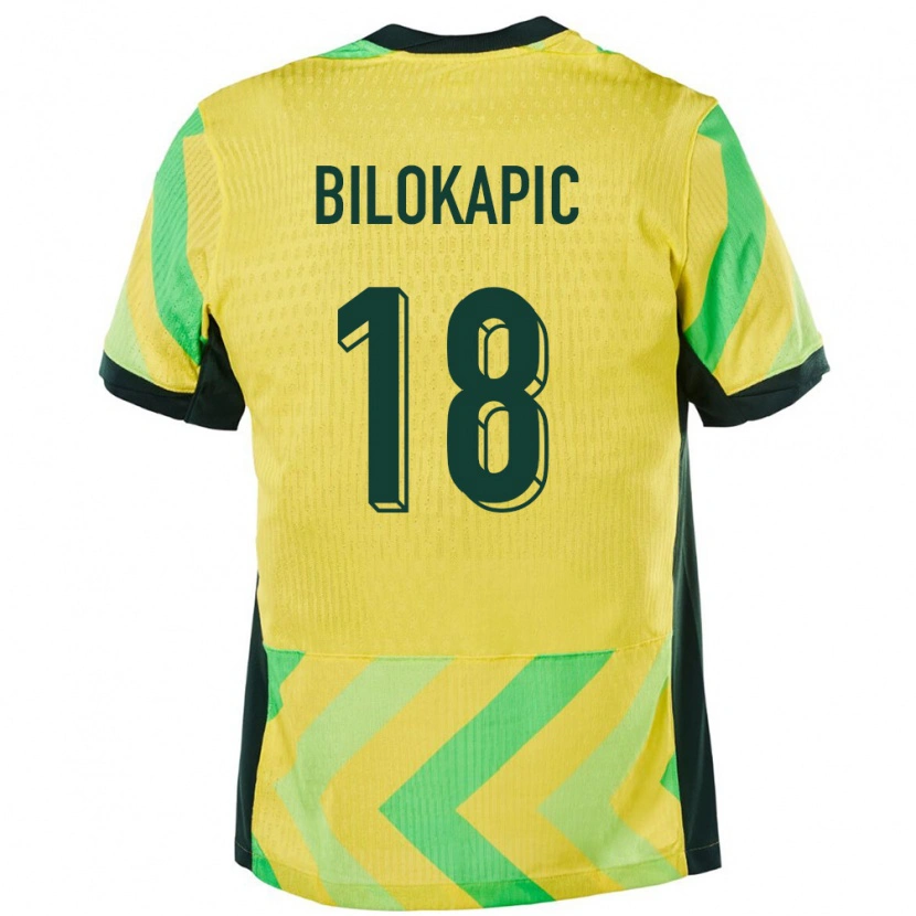 Danxen Kinderen Australië Nicholas Bilokapic #18 Goud Thuisshirt Thuistenue 24-26 T-Shirt