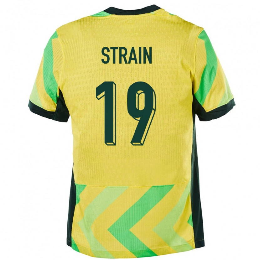 Danxen Kinderen Australië Ryan Strain #19 Goud Thuisshirt Thuistenue 24-26 T-Shirt