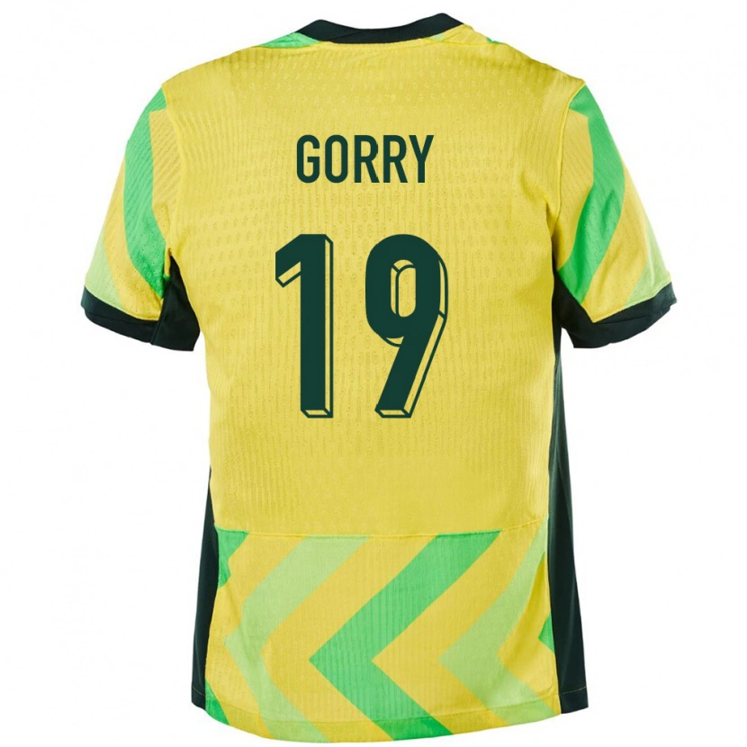 Danxen Kinderen Australië Katrina Gorry #19 Goud Thuisshirt Thuistenue 24-26 T-Shirt