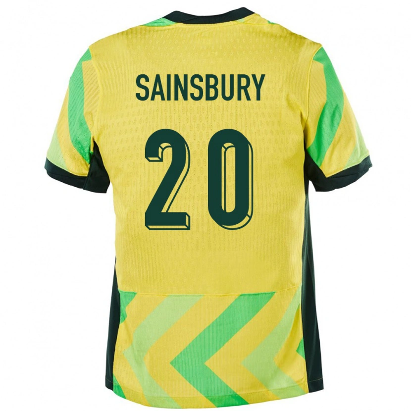 Danxen Kinderen Australië Trent Sainsbury #20 Goud Thuisshirt Thuistenue 24-26 T-Shirt