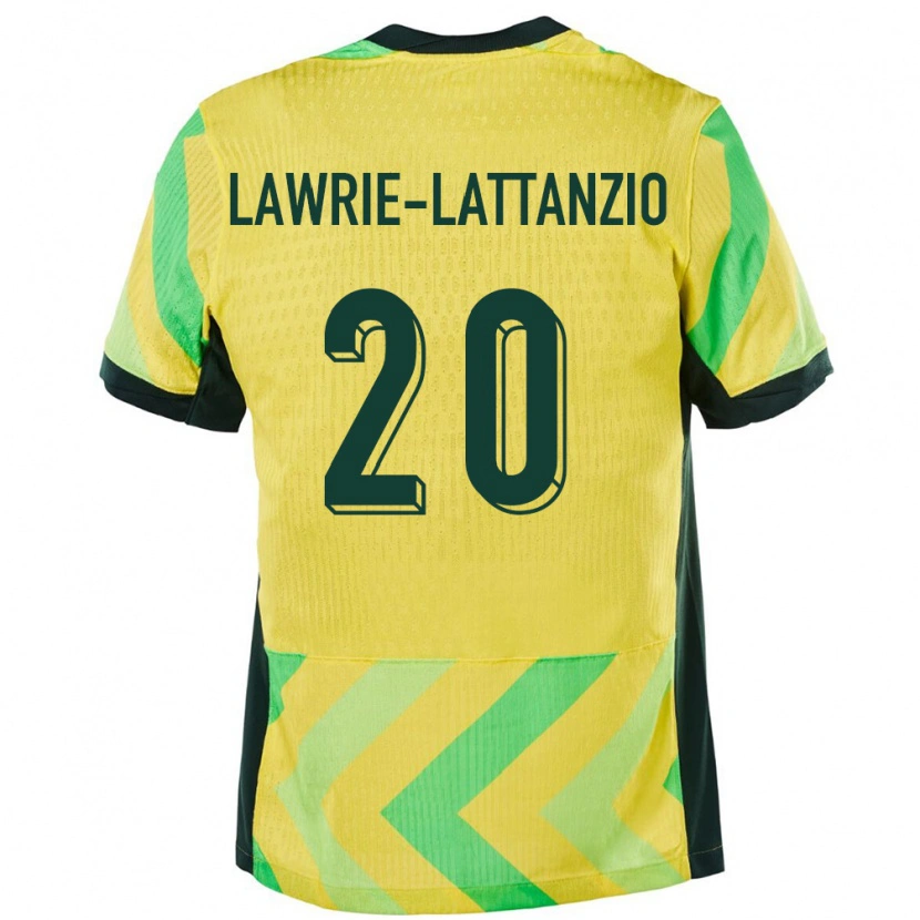 Danxen Kinderen Australië Luis Lawrie Lattanzio #20 Goud Thuisshirt Thuistenue 24-26 T-Shirt