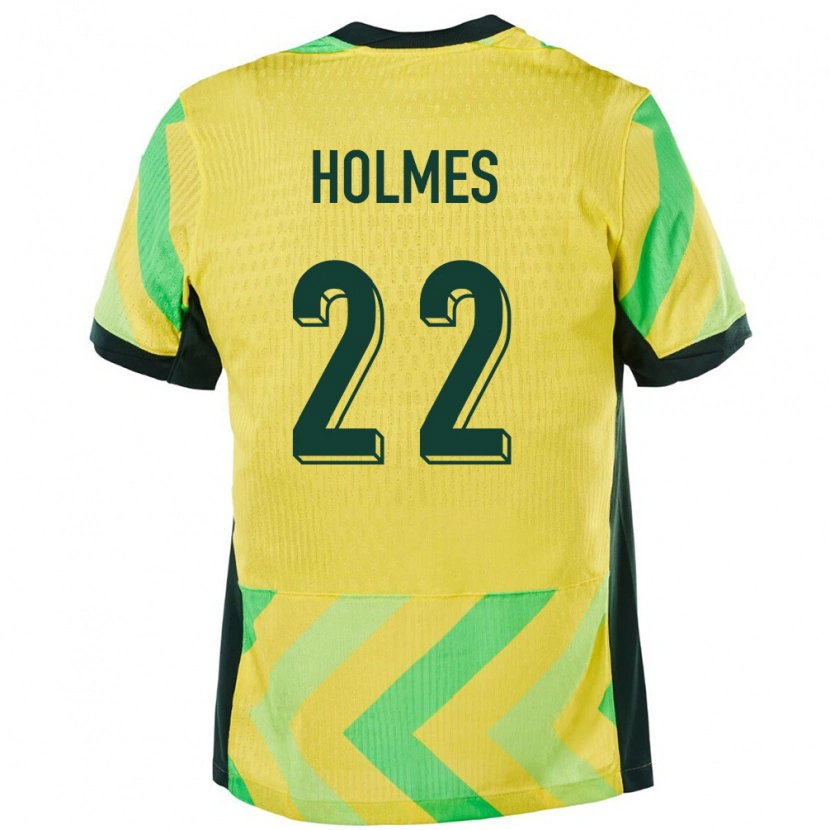 Danxen Kinderen Australië Jordan Holmes #22 Goud Thuisshirt Thuistenue 24-26 T-Shirt