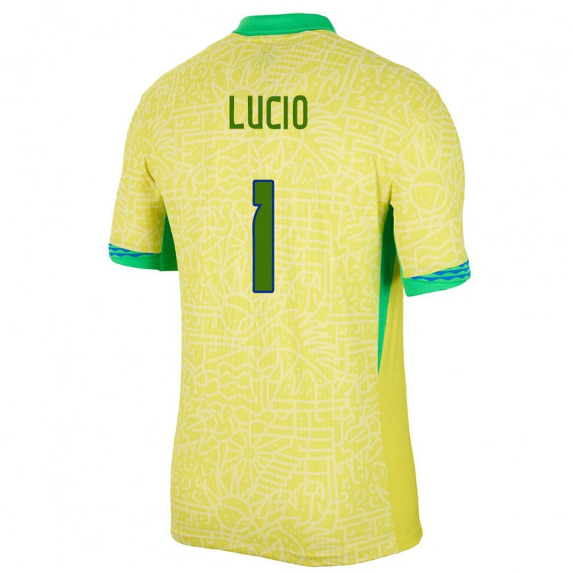 Danxen Kinderen Brazilië João Lucio #1 Geel Thuisshirt Thuistenue 24-26 T-Shirt