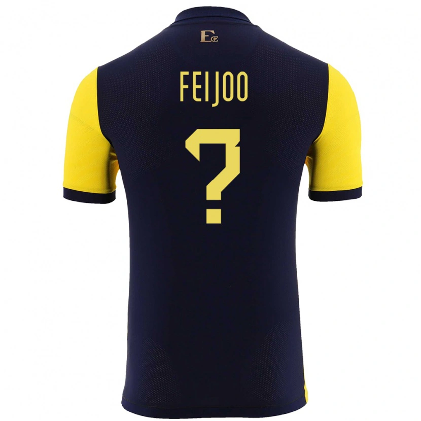 Danxen Kinderen Ecuador Jostin Feijoo #0 Geel Thuisshirt Thuistenue 24-26 T-Shirt