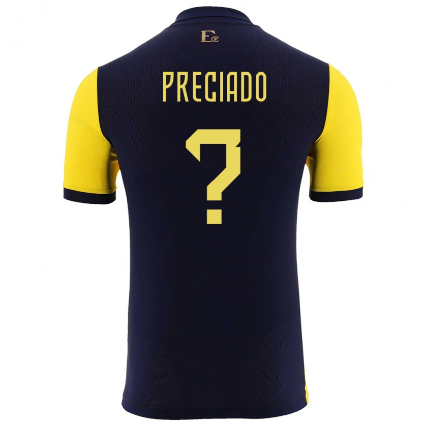 Danxen Kinderen Ecuador Gipson Preciado #0 Geel Thuisshirt Thuistenue 24-26 T-Shirt