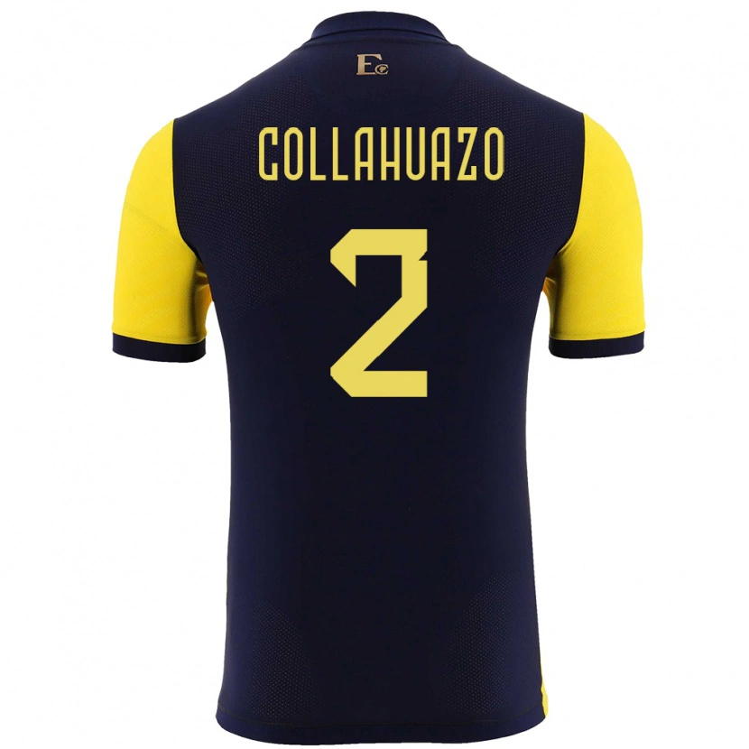 Danxen Kinderen Ecuador Jair Collahuazo #2 Geel Thuisshirt Thuistenue 24-26 T-Shirt
