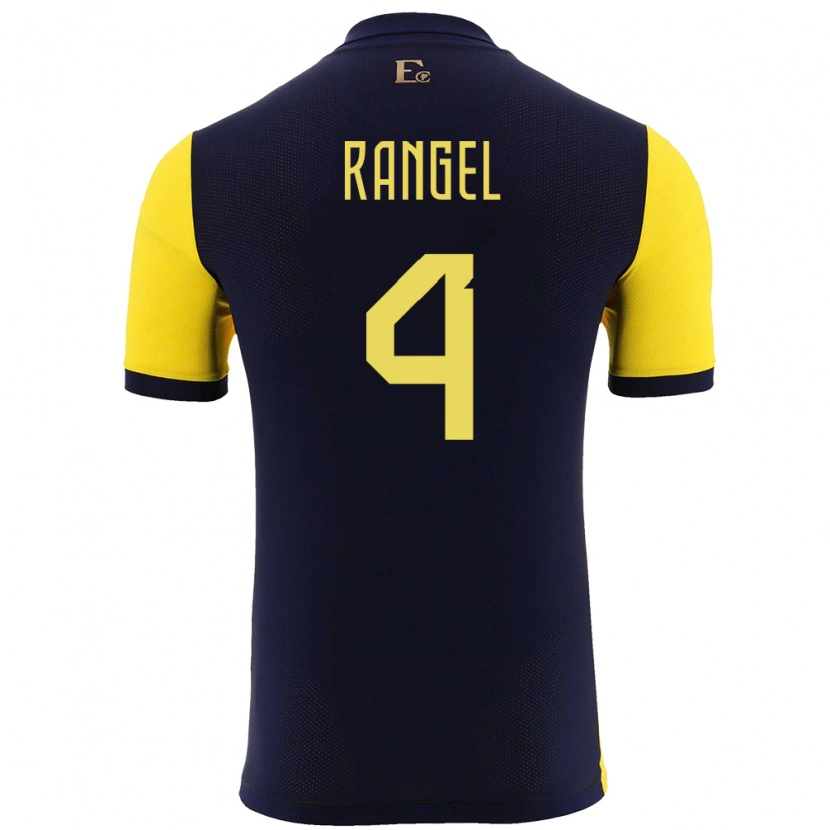 Danxen Kinderen Ecuador Álex Rangel #4 Geel Thuisshirt Thuistenue 24-26 T-Shirt