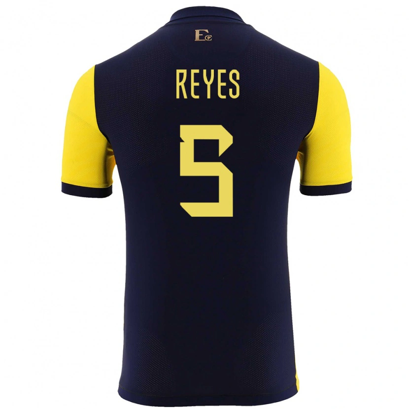 Danxen Kinderen Ecuador Jairo Reyes #5 Geel Thuisshirt Thuistenue 24-26 T-Shirt