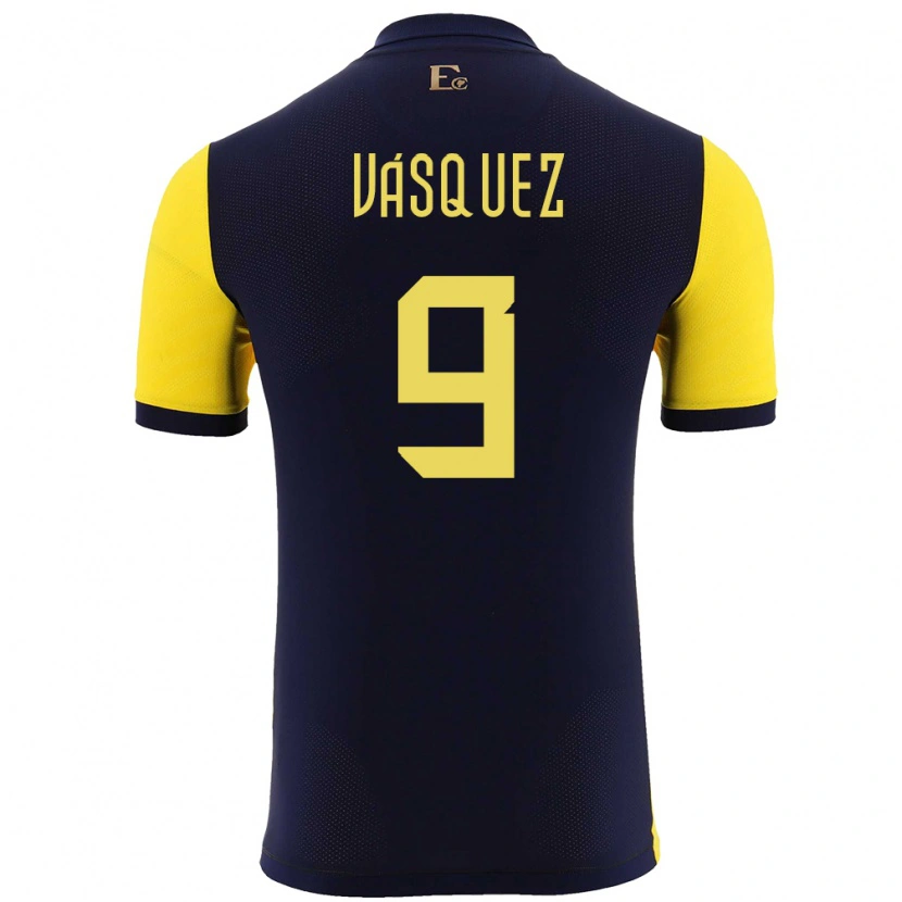 Danxen Kinderen Ecuador Yandri Vásquez #9 Geel Thuisshirt Thuistenue 24-26 T-Shirt