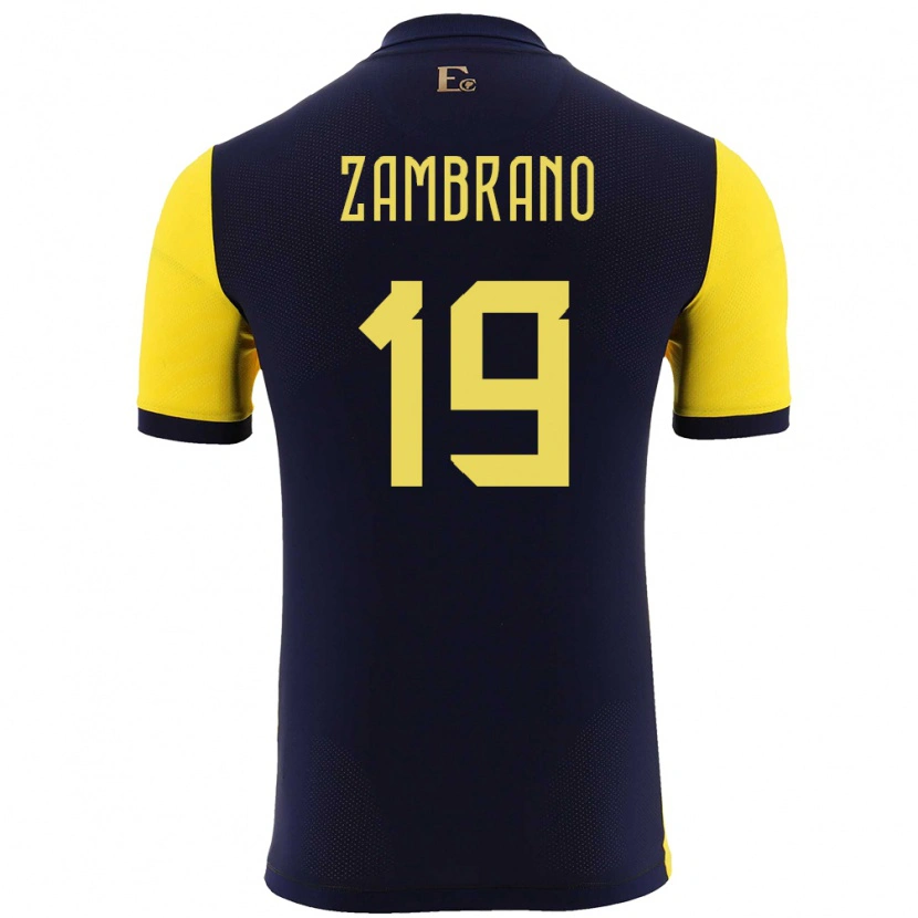 Danxen Kinderen Ecuador Cristhoper Zambrano #19 Geel Thuisshirt Thuistenue 24-26 T-Shirt