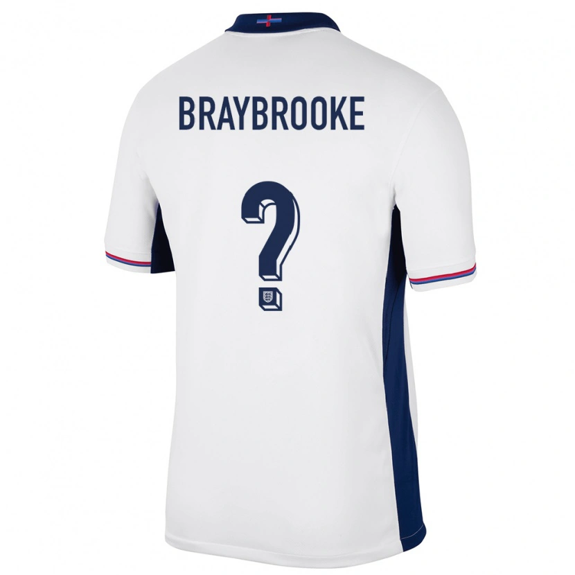 Danxen Kinderen Engeland Sammy Braybrooke #0 Wit Thuisshirt Thuistenue 24-26 T-Shirt