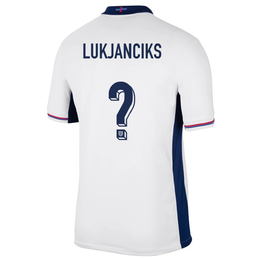 Danxen Kinderen Engeland Douglass Lukjanciks #0 Wit Thuisshirt Thuistenue 24-26 T-Shirt