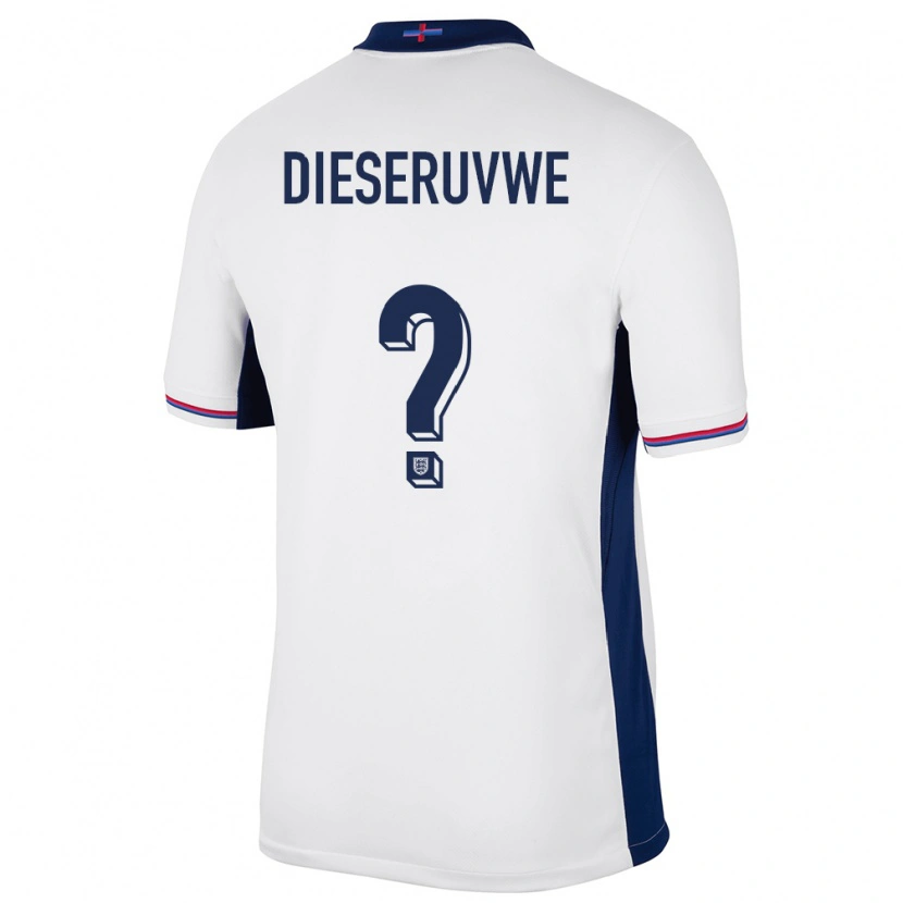 Danxen Kinderen Engeland Emmanuel Dieseruvwe #0 Wit Thuisshirt Thuistenue 24-26 T-Shirt
