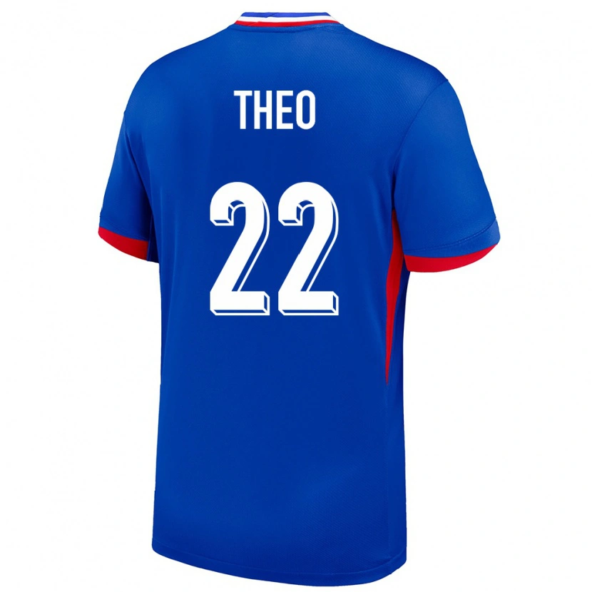 Danxen Kinderen Frankrijk Theo Hernández #22 Blauw Thuisshirt Thuistenue 24-26 T-Shirt