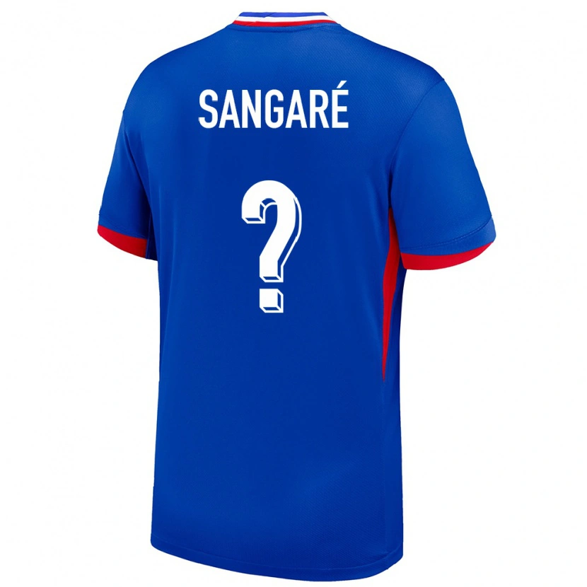 Danxen Kinderen Frankrijk Mahamadou Sangaré #0 Blauw Thuisshirt Thuistenue 24-26 T-Shirt
