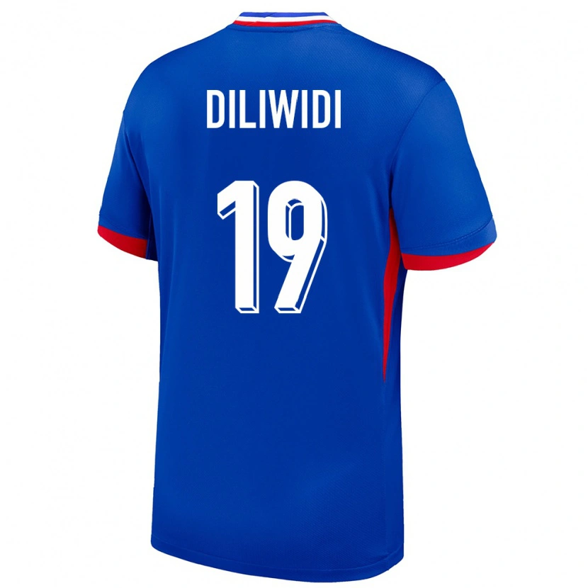 Danxen Kinderen Frankrijk Kembo Diliwidi #19 Blauw Thuisshirt Thuistenue 24-26 T-Shirt