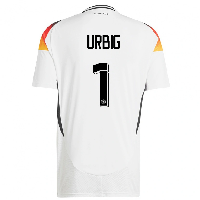 Danxen Kinderen Duitsland Jonas Urbig #1 Wit Thuisshirt Thuistenue 24-26 T-Shirt