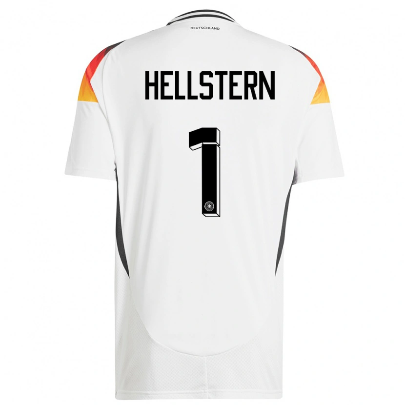 Danxen Kinderen Duitsland Florian Hellstern #1 Wit Thuisshirt Thuistenue 24-26 T-Shirt