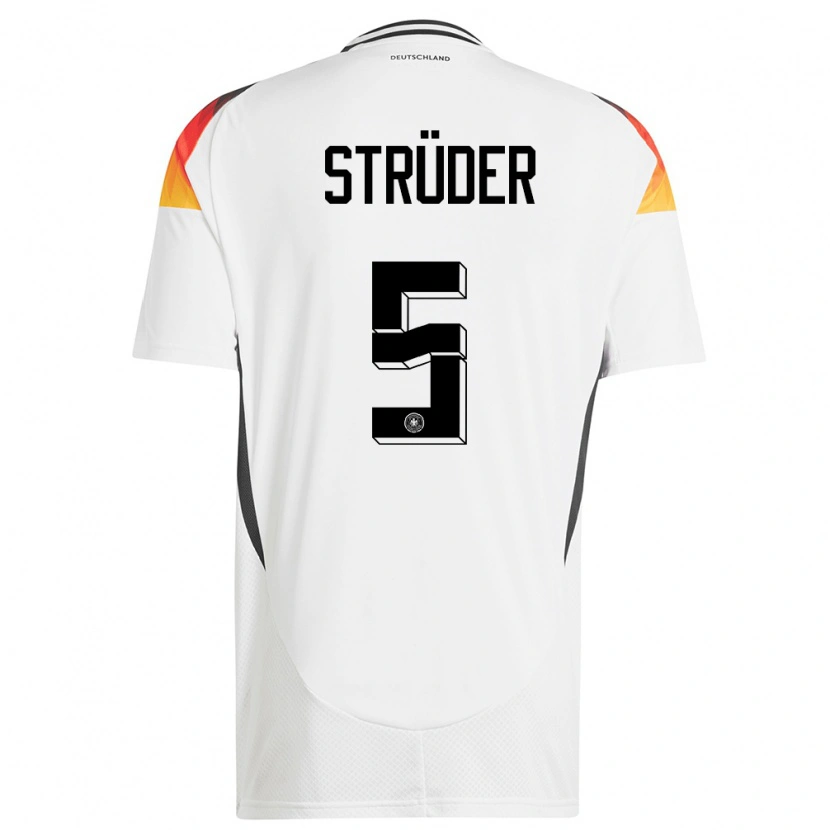 Danxen Kinderen Duitsland Mika Strüder #5 Wit Thuisshirt Thuistenue 24-26 T-Shirt
