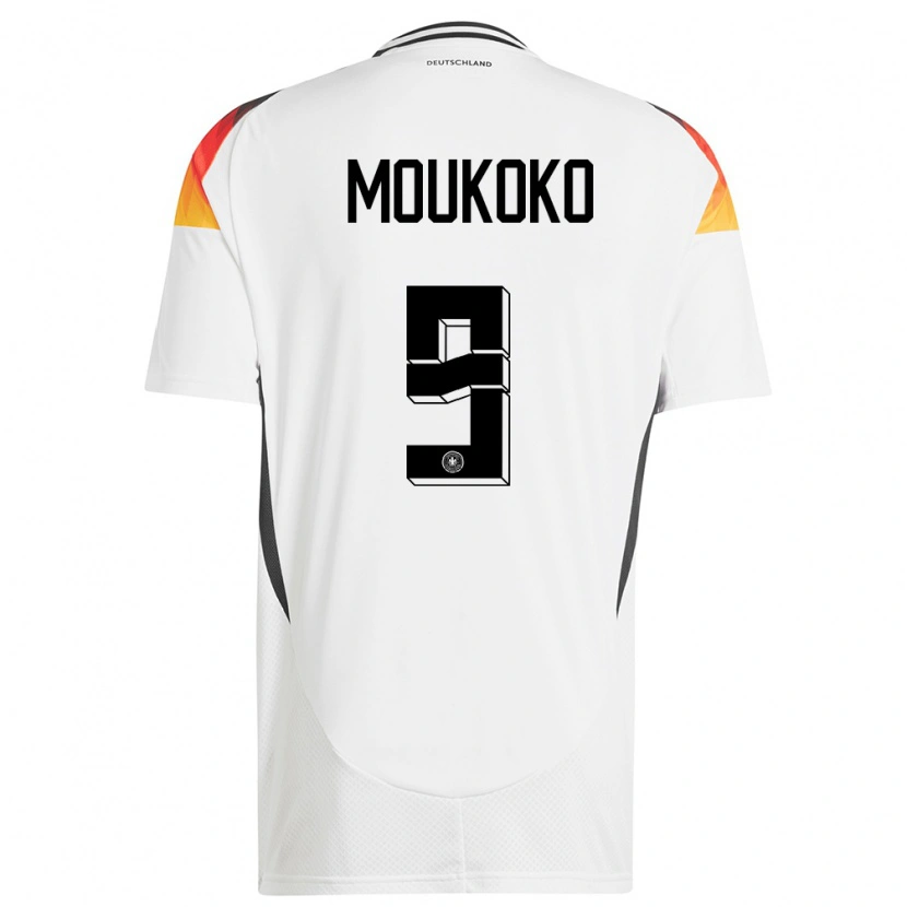 Danxen Kinderen Duitsland Youssoufa Moukoko #9 Wit Thuisshirt Thuistenue 24-26 T-Shirt
