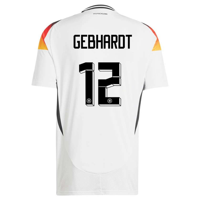 Danxen Kinderen Duitsland Felix Gebhardt #12 Wit Thuisshirt Thuistenue 24-26 T-Shirt