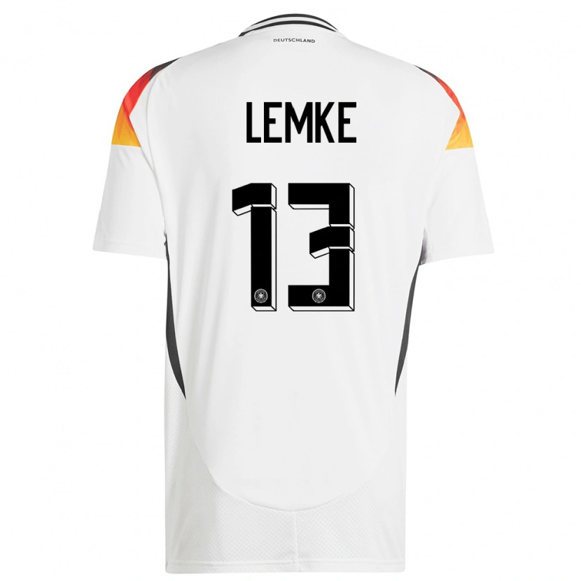 Danxen Kinderen Duitsland Louis Lemke #13 Wit Thuisshirt Thuistenue 24-26 T-Shirt