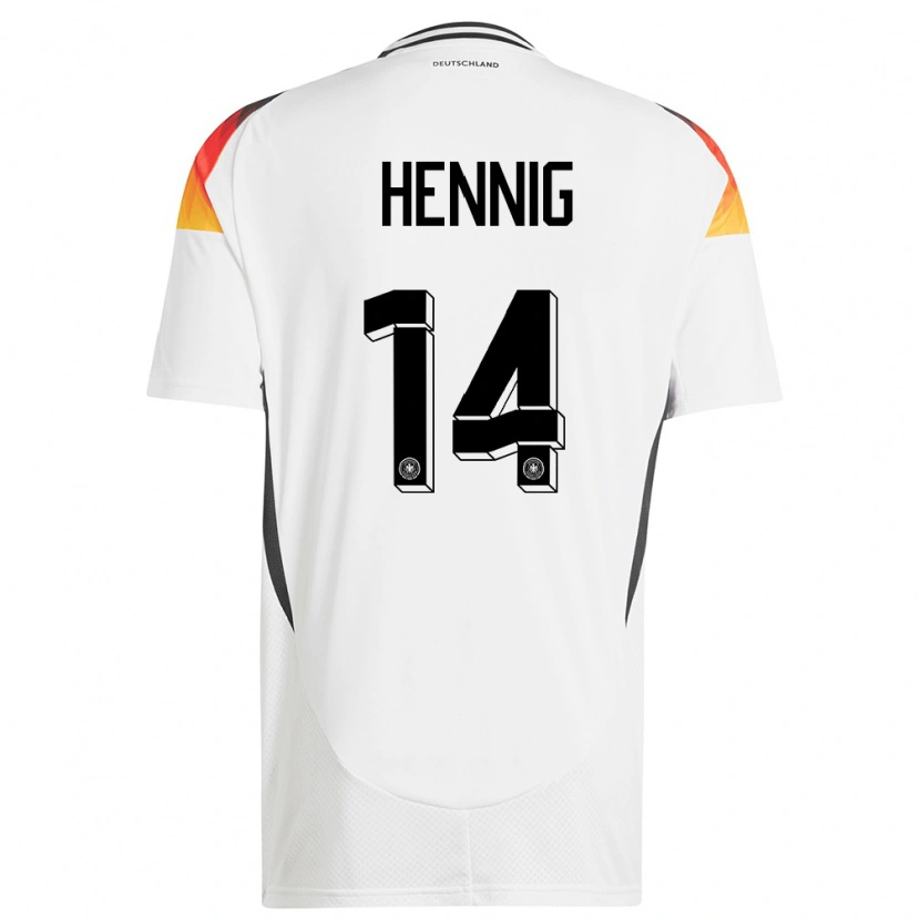 Danxen Kinderen Duitsland Maximilian Hennig #14 Wit Thuisshirt Thuistenue 24-26 T-Shirt