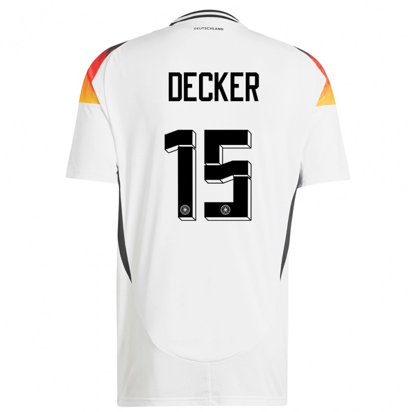 Danxen Kinderen Duitsland Elias Decker #15 Wit Thuisshirt Thuistenue 24-26 T-Shirt