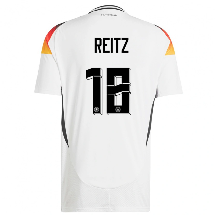 Danxen Kinderen Duitsland Rocco Reitz #18 Wit Thuisshirt Thuistenue 24-26 T-Shirt