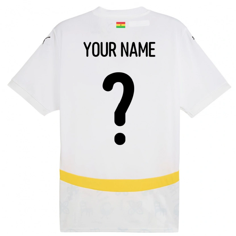 Danxen Kinderen Ghana Uw Naam #0 Wit Thuisshirt Thuistenue 24-26 T-Shirt