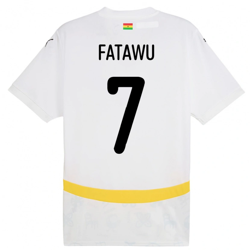 Danxen Kinderen Ghana Issahaku Fatawu #7 Wit Thuisshirt Thuistenue 24-26 T-Shirt