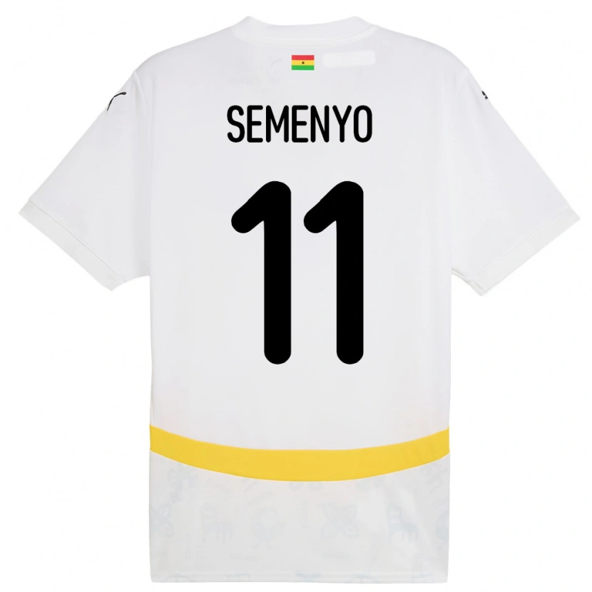 Danxen Kinderen Ghana Antoine Semenyo #11 Wit Thuisshirt Thuistenue 24-26 T-Shirt