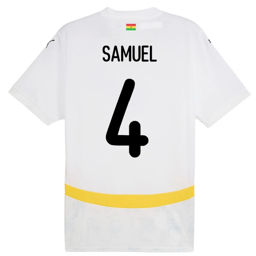 Danxen Kinderen Ghana Samuel Abbey-Ashie Quaye #4 Wit Thuisshirt Thuistenue 24-26 T-Shirt