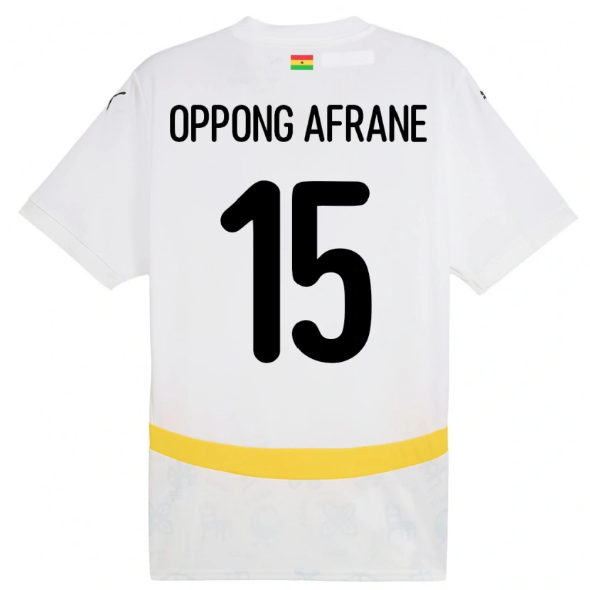 Danxen Kinderen Ghana David Oppong Afrane #15 Wit Thuisshirt Thuistenue 24-26 T-Shirt