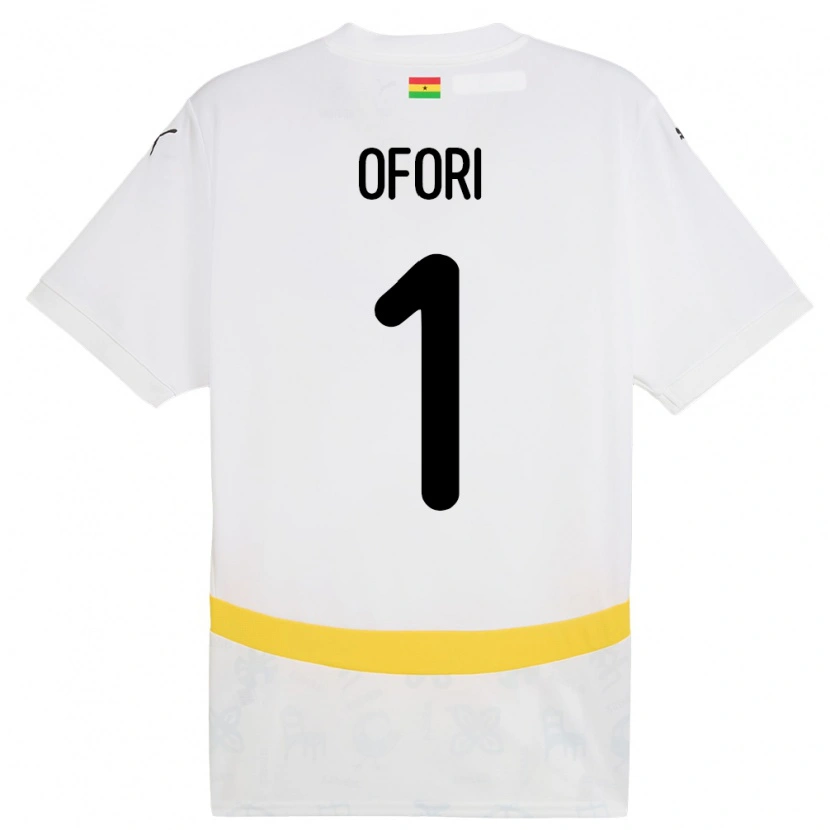 Danxen Kinderen Ghana Richard Ofori #1 Wit Thuisshirt Thuistenue 24-26 T-Shirt