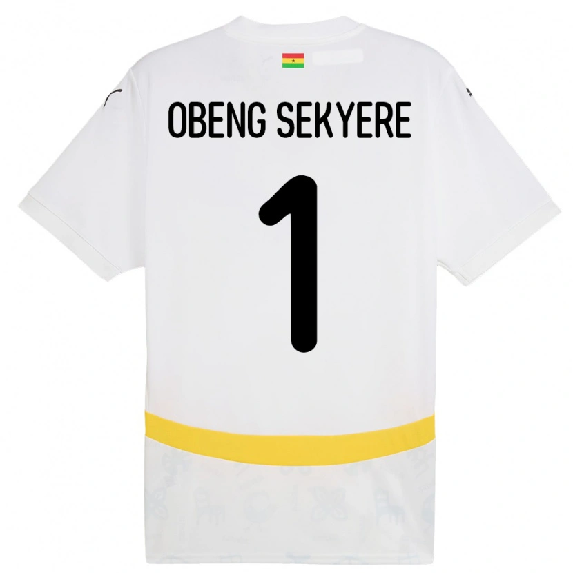 Danxen Kinderen Ghana Gregory Obeng Sekyere #1 Wit Thuisshirt Thuistenue 24-26 T-Shirt