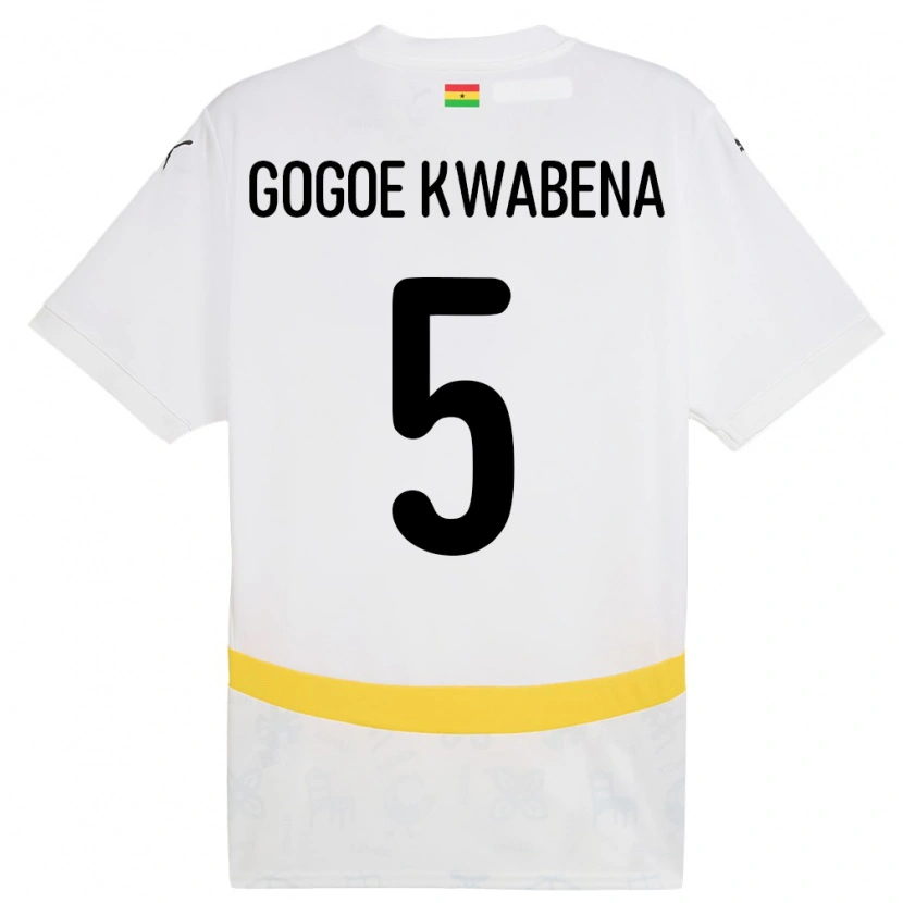 Danxen Kinderen Ghana Boahen Gogoe Kwabena #5 Wit Thuisshirt Thuistenue 24-26 T-Shirt