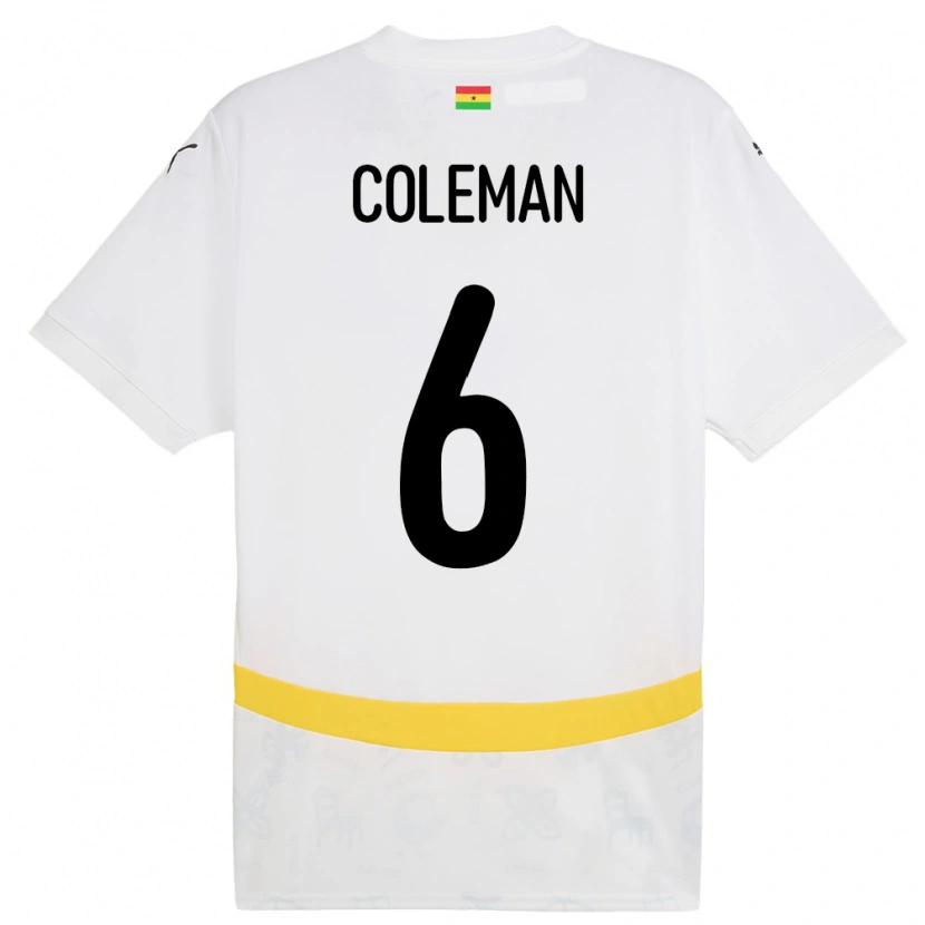 Danxen Kinderen Ghana Ellen Coleman #6 Wit Thuisshirt Thuistenue 24-26 T-Shirt