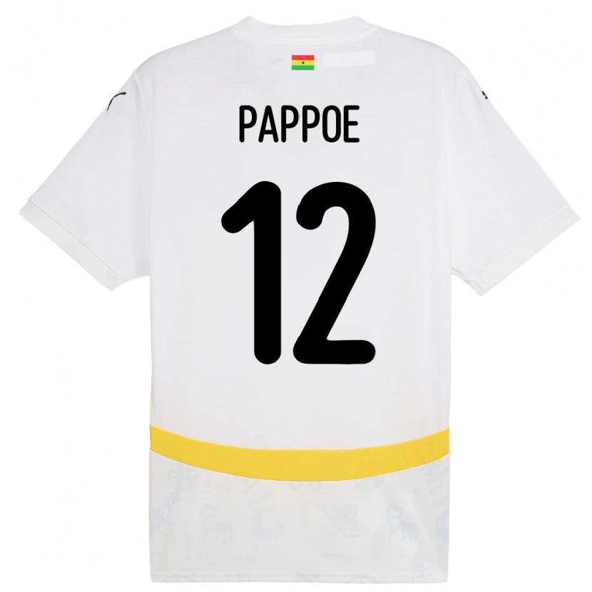 Danxen Kinderen Ghana Isaac Pappoe #12 Wit Thuisshirt Thuistenue 24-26 T-Shirt