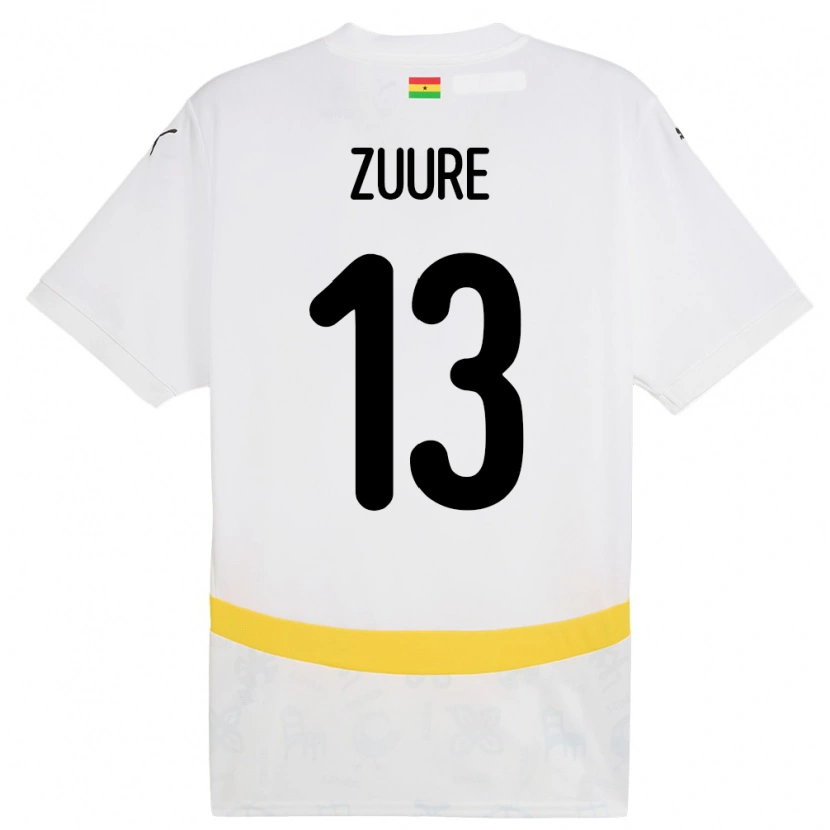 Danxen Kinderen Ghana Moses Salifu Bawa Zuure #13 Wit Thuisshirt Thuistenue 24-26 T-Shirt