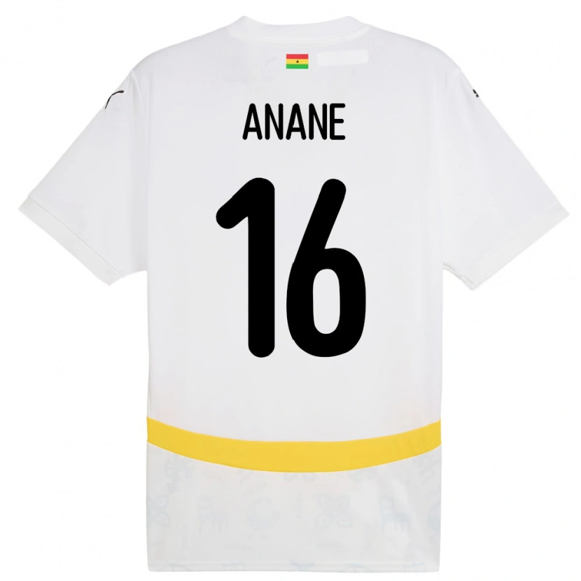 Danxen Kinderen Ghana Vincent Anane #16 Wit Thuisshirt Thuistenue 24-26 T-Shirt
