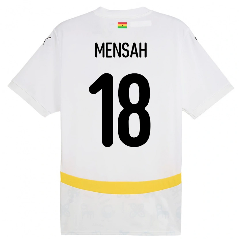 Danxen Kinderen Ghana Isaac Mensah #18 Wit Thuisshirt Thuistenue 24-26 T-Shirt